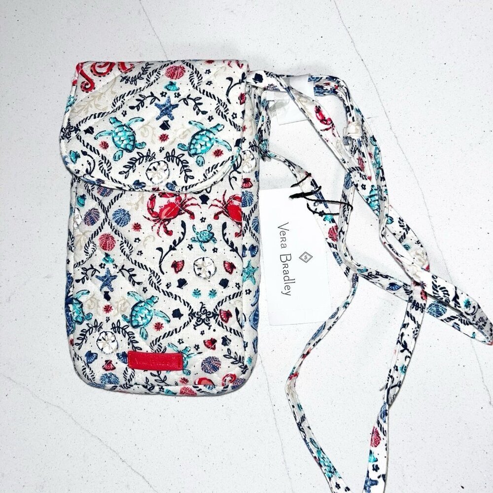 NWT Vera Bradley Carson Cellphone Crossbody In Sea Life